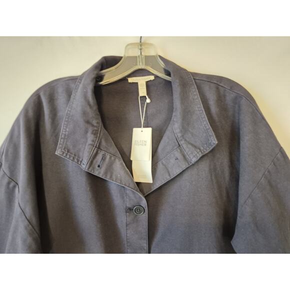 New w/Tags Eileen Fisher Womens Navy Ocean Stand Clear Jacket Large RT $228 - Picture 5 of 11